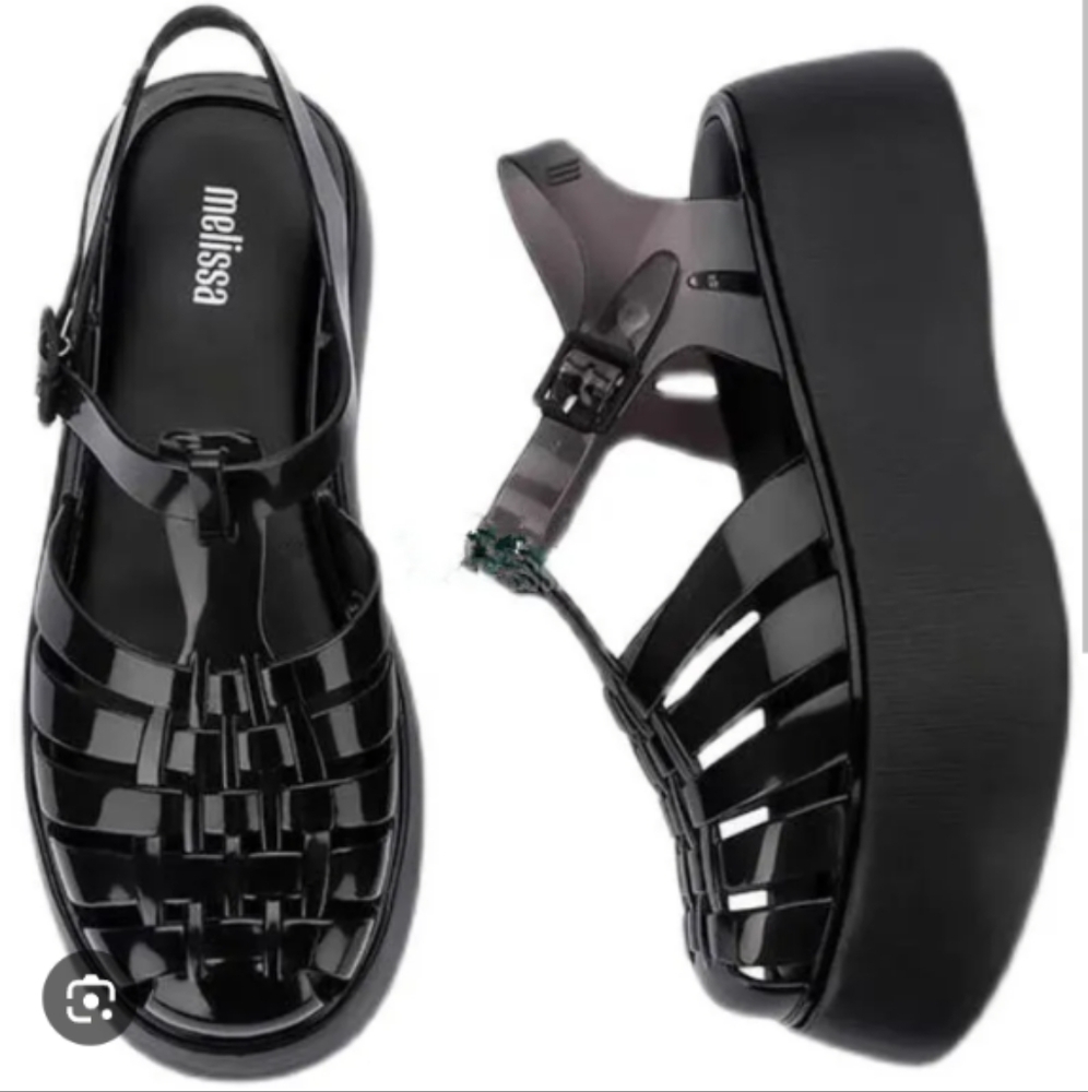 Melissa Possession Plato Jelly Platform Sandal Black size 10 - Picture 5 of 5